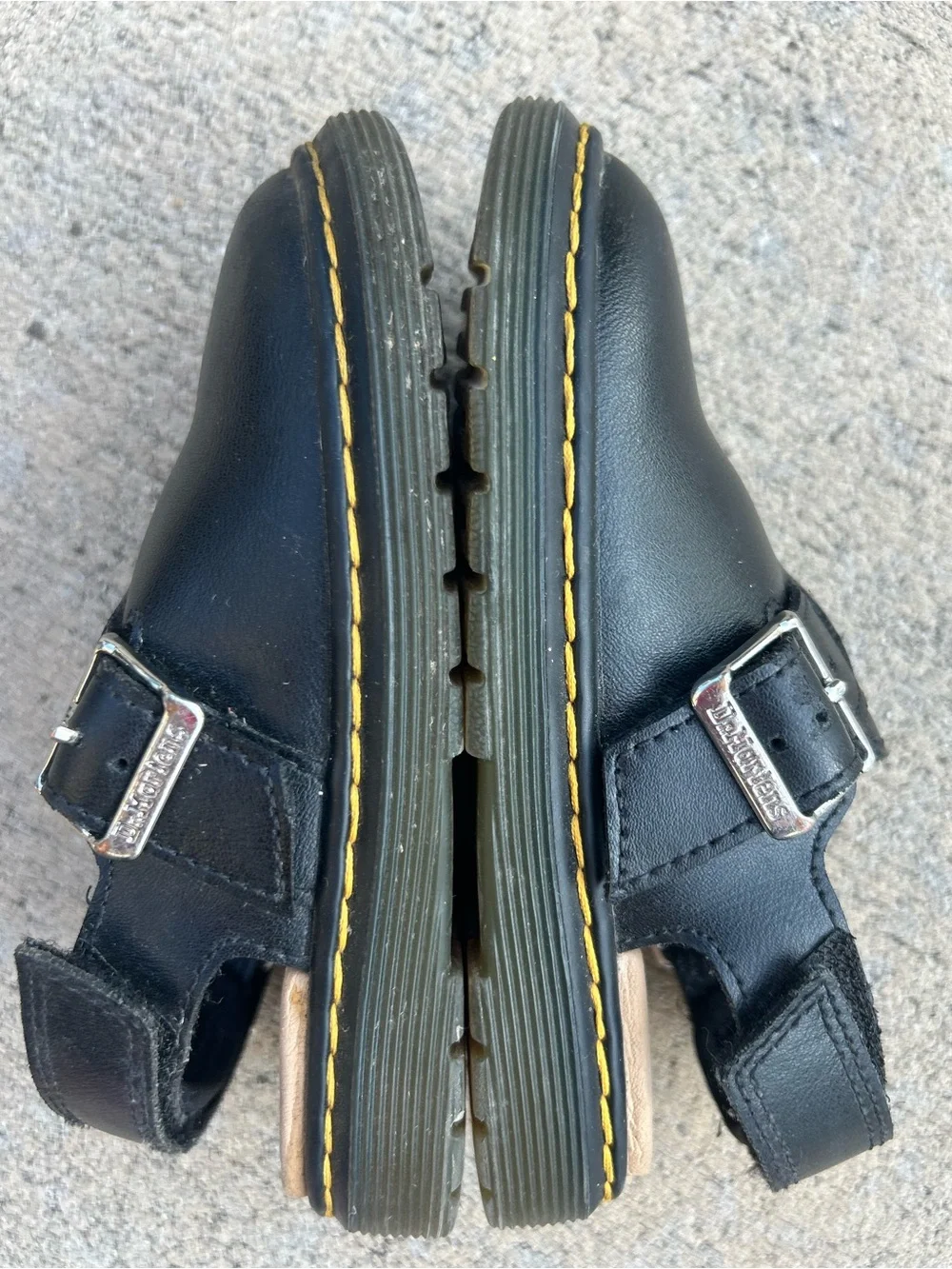 Dr martens Kids Black Leather Buckle Clog - Comfortable Slip-On Shoe size 11